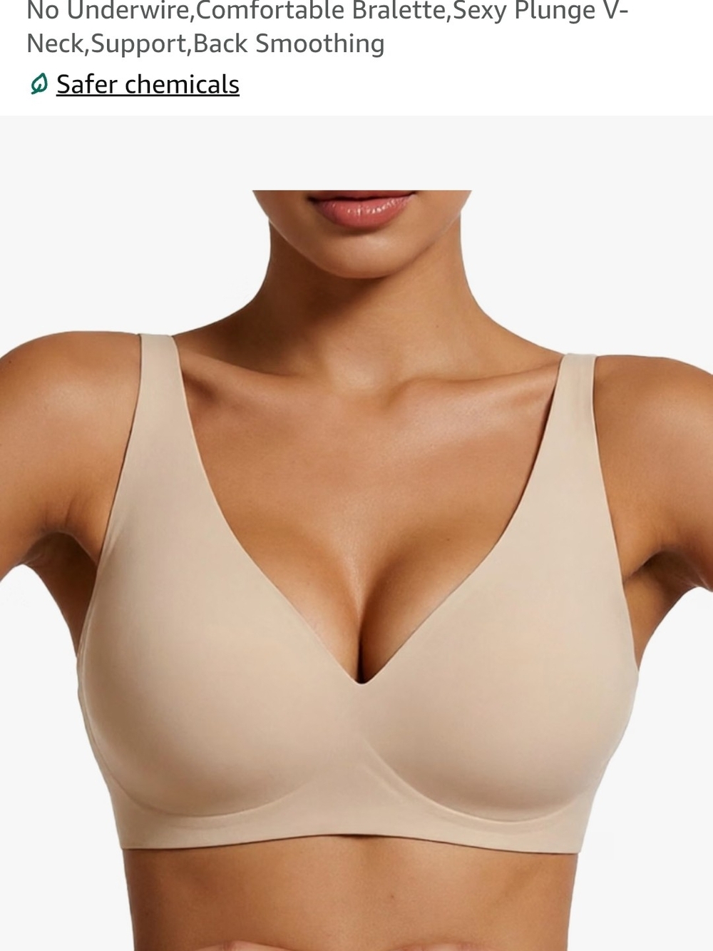 NWT Jelly Wireless Push Up Bra- Nude large